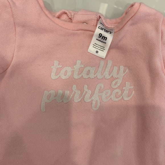 Baby girl 3 piece cat outfit. Size 9 months. Carters. EUC - Picture 4 of 5